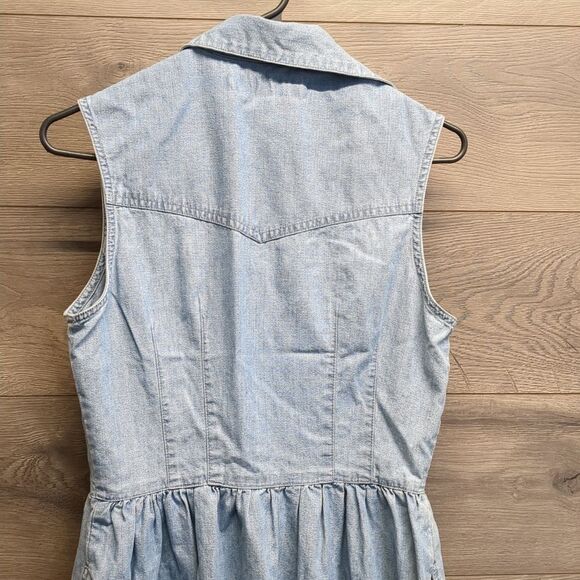 Vintage Guess Sleeveless Denim Button Up Dress Women's 4/5 - Picture 9 of 10